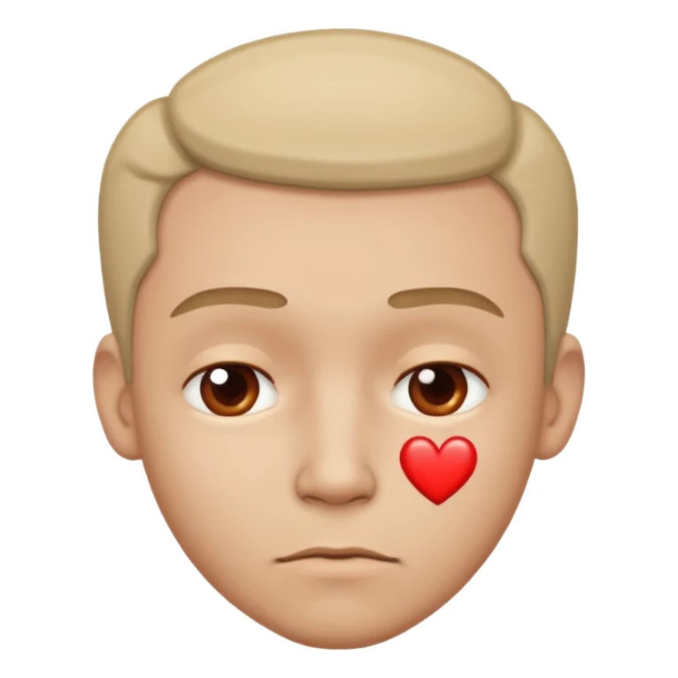 Face that has a heart but looks a bit sad whitout tears A man but not old sticker