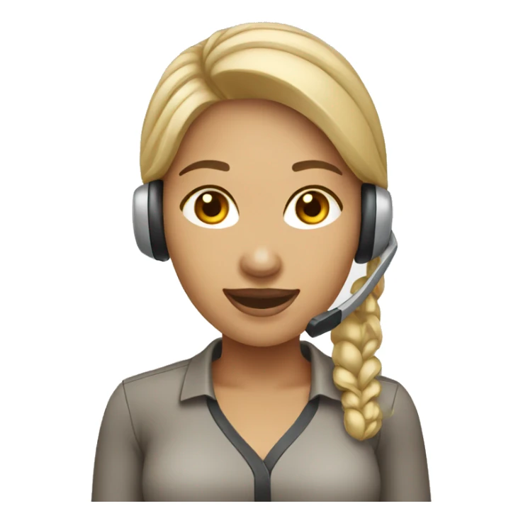 create woman call center with light skin color sticker