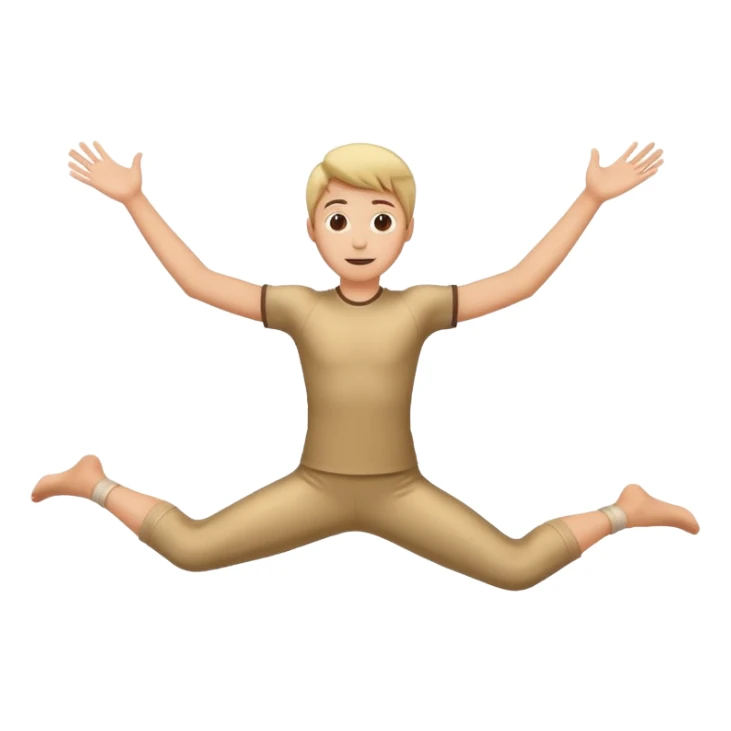make a person jumping in a star position with their limbs straightened  sticker