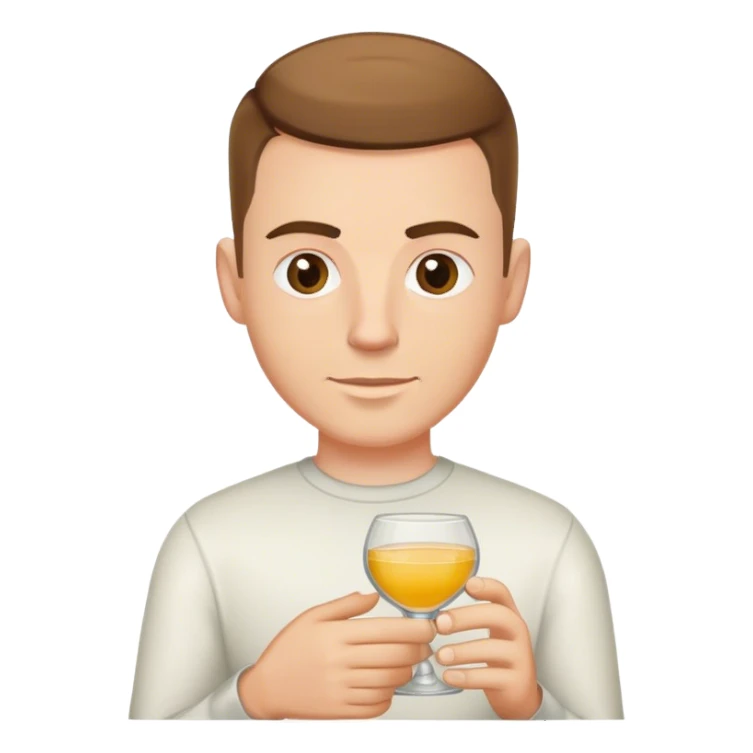 white guy, brown crew cut hair, holding tequila sticker