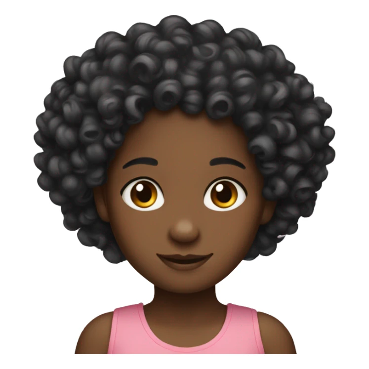 3 little black girls curly hair sticker
