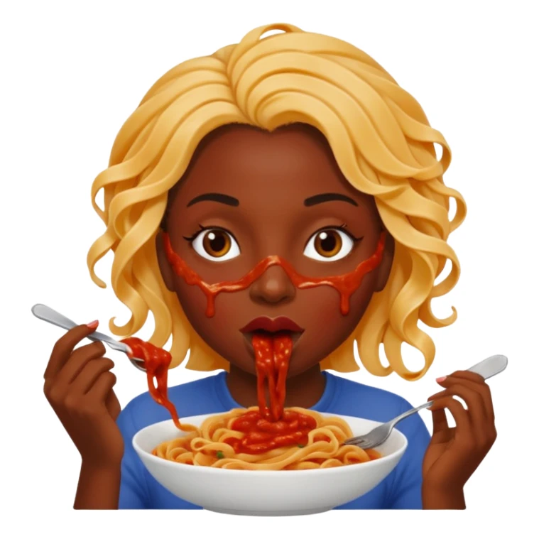 the black woman who eats pasta sticker