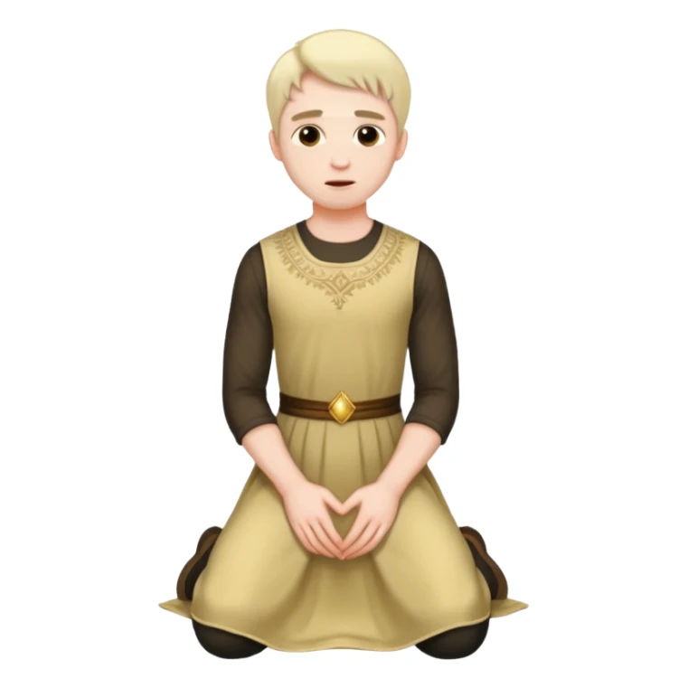 Submissive man on knees wearing female clothes sticker