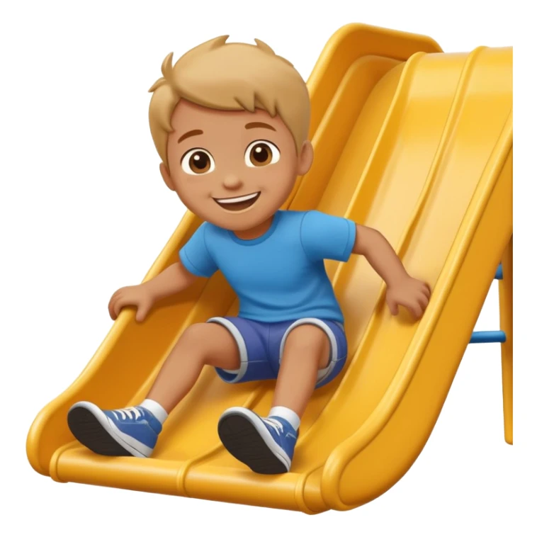 child sliding down a playground slide, cheerful and playful sticker