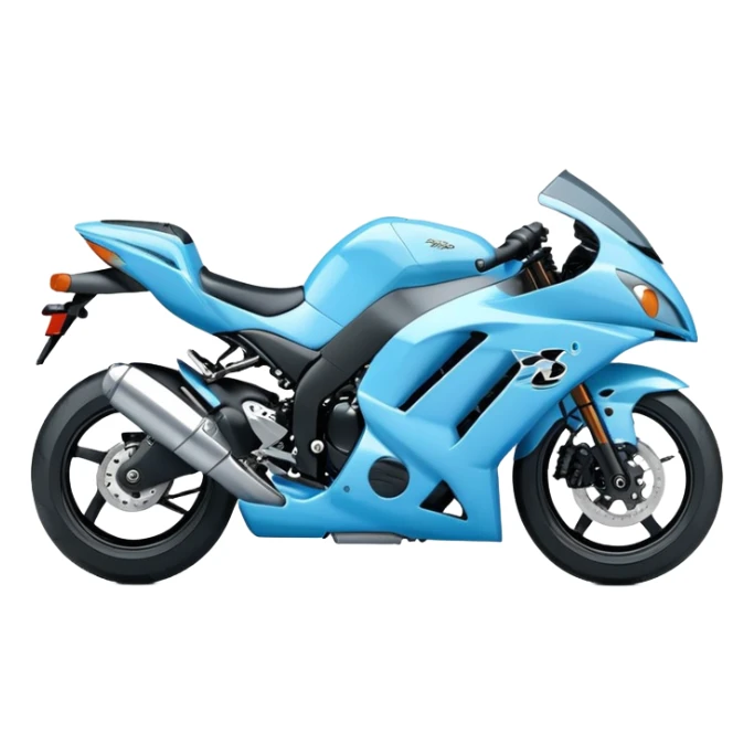 Baby blue Kawasaki ninja just the motorcycle  sticker