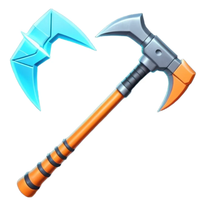 futuristic space mining pickaxe, glowing energy blade, sci-fi metal handle, neon accents, 3D cartoon, mobile game icon, clean background, no text, no watermark

 sticker