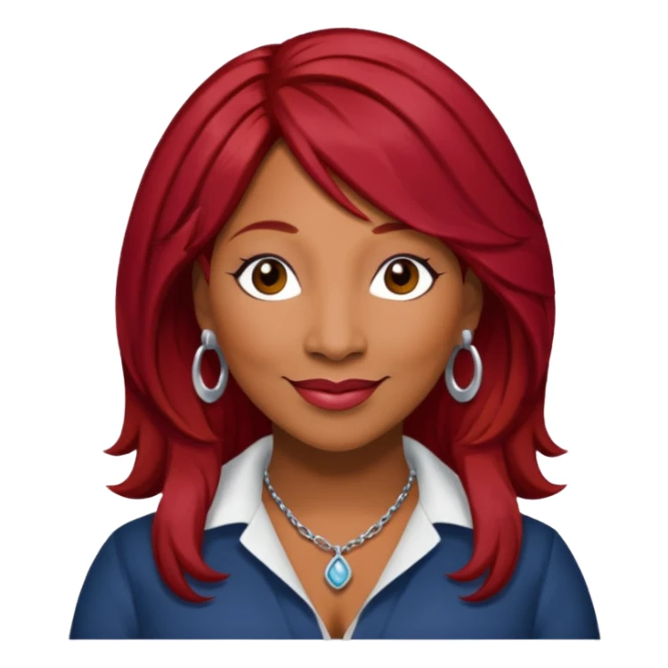 Traci Braxton with dark red hair sticker