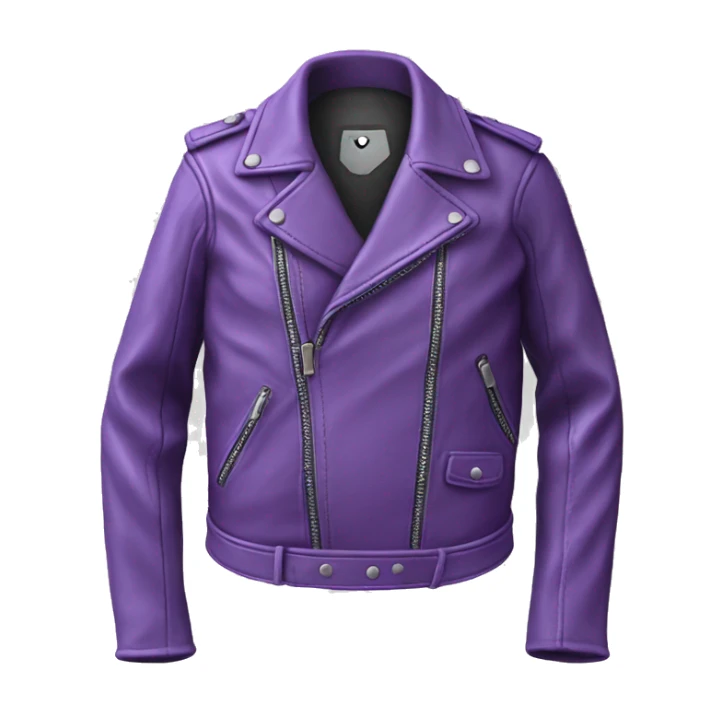 Realistic isolated sky purple leather jacket. sticker