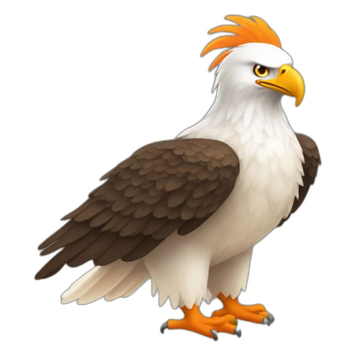 full body Eagle With only orange and white colors sticker