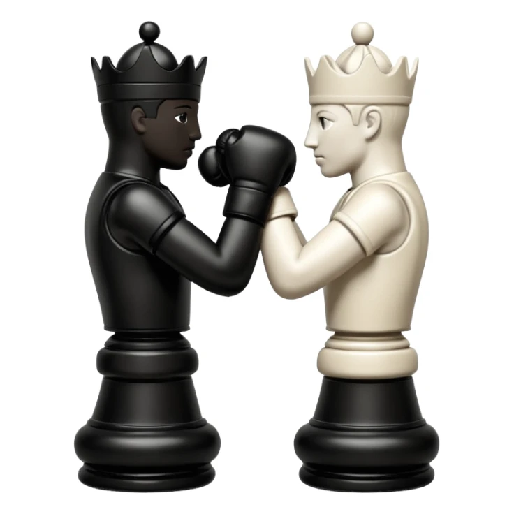 Chess pieces boxing, holding guard and jabbing sticker