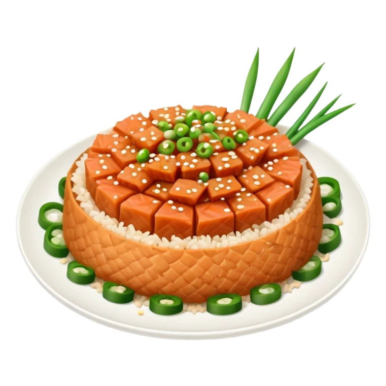 Plate of spicy tuna in crispy rice  sticker