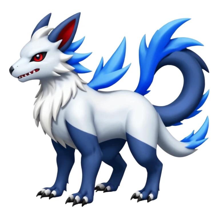 Garurumon-Zangoose-Absol-fusion-hybrid-creature (full body) sticker