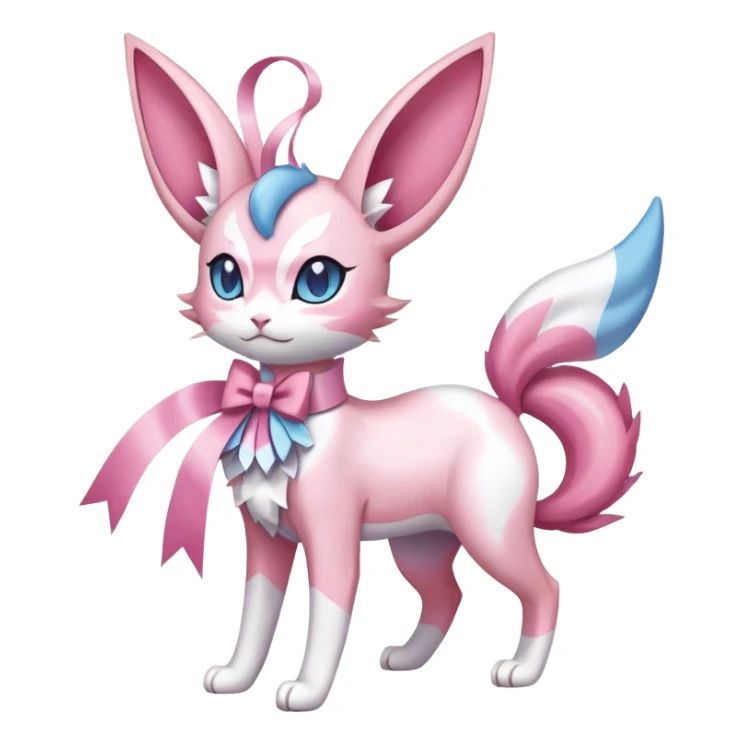 Sylveon-Delcatty-Fakémon-hybrid-creature (full body)  sticker