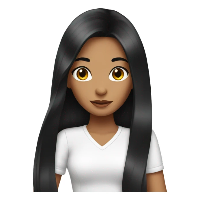 beauty girl with long black hair sticker