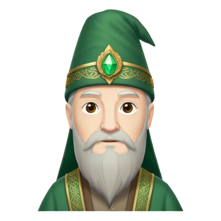 albus dumbledore from harry potter with green turkish fez hat and decorative motifs sticker