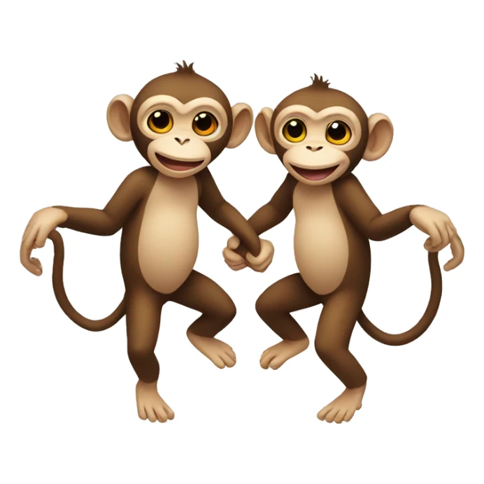 Monkeys holding hands and spinning in a circle  sticker