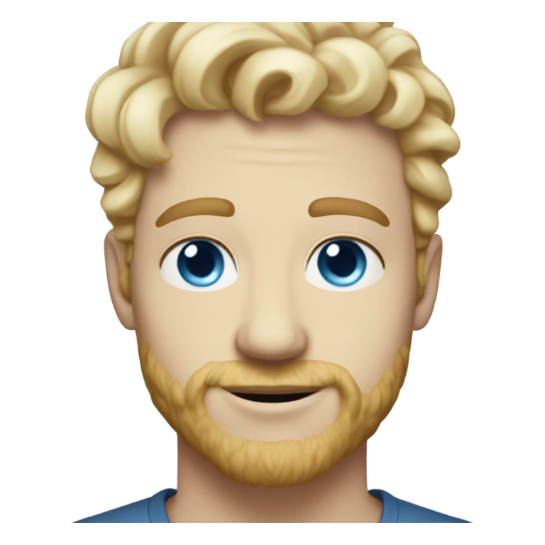 light curl blonde 30yo man blue eyed pale skin sticker