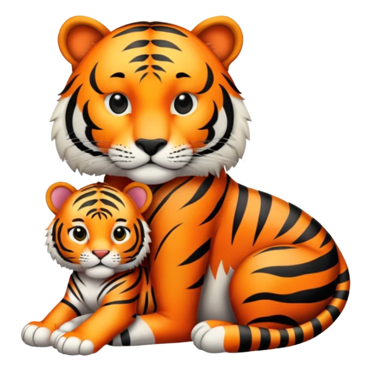 A mama tiger and her baby sticker