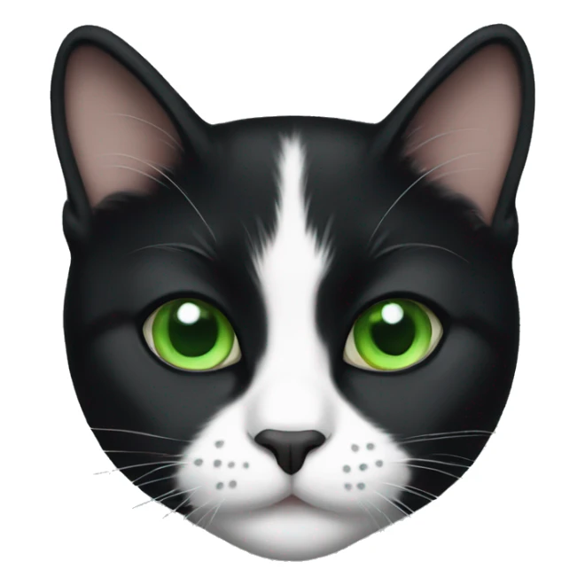 tuxedo cat with green eyes sticker