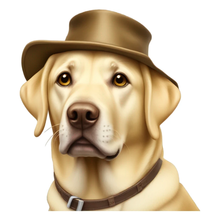 Yellow lab wearing Sherwood Bowmen hat sticker