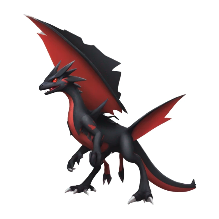 cool edgy black and red Dark-type nargacuga Pokémon full body sticker