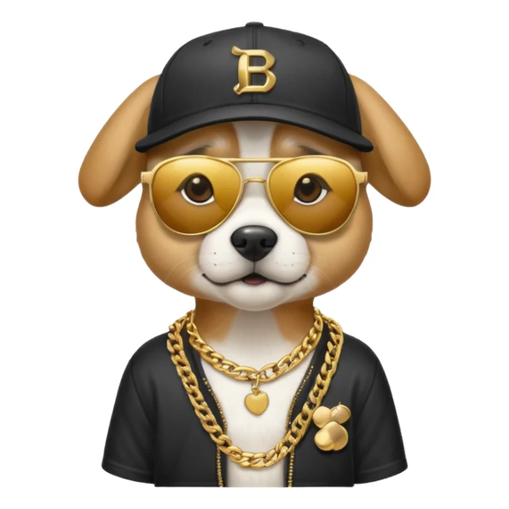 Dog with Hiphop Clothes and glasses sticker