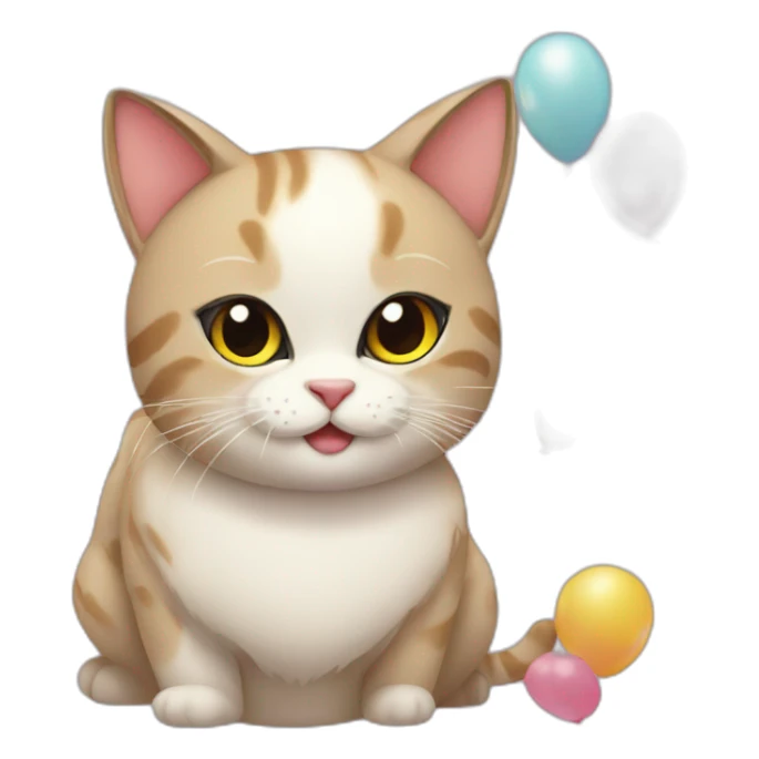 japanese cats at a birthday party sticker