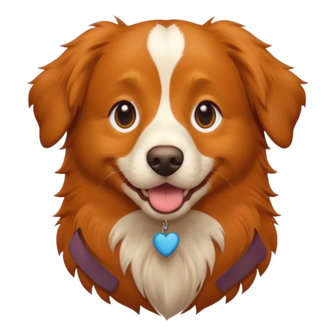 nova scotia duck tolling retriever with a brown face sitting emoji style sticker