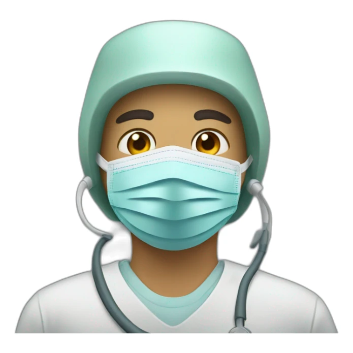 a military Headshot in a Medical masks sticker