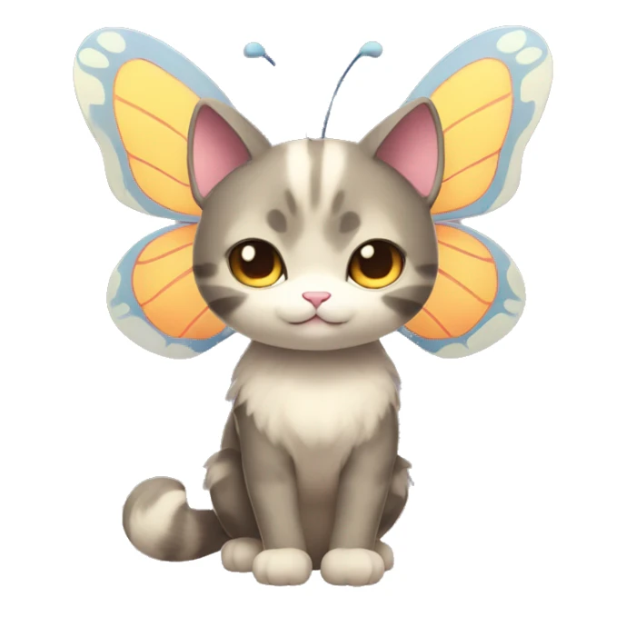 Kawaii Butterfly-Cat-Pokémon-Fakémon Full Body sticker
