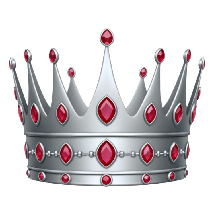 silver feminine crown with rubies sticker