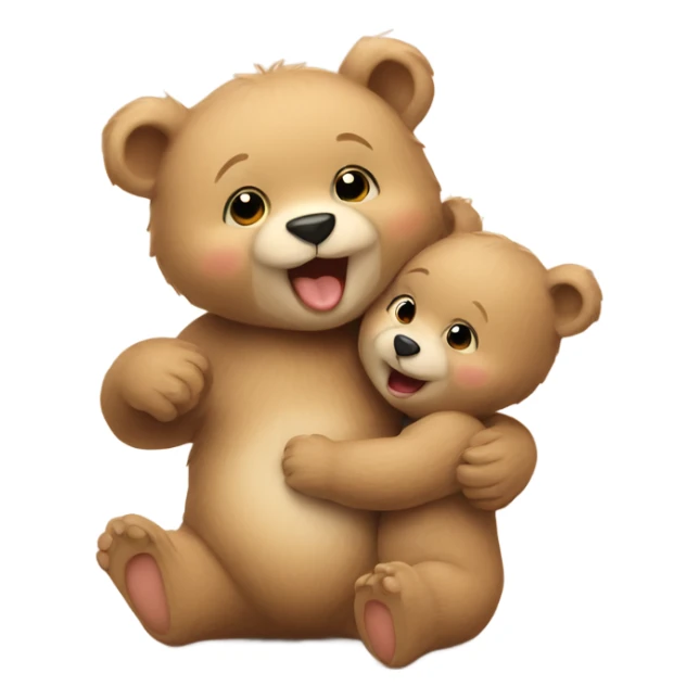 Baby bears playing and love sticker