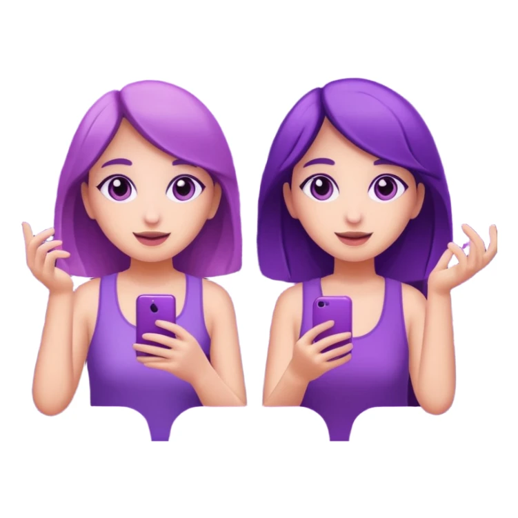You can create two girls enjoying a concert with purple lights   sticker