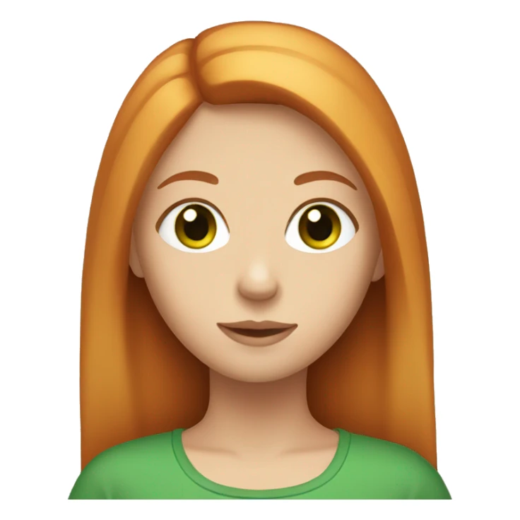 Girl with straight ginger hair and green eyes sticker