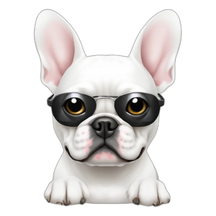 white dj FRENCH BULLDOg with turntable sticker