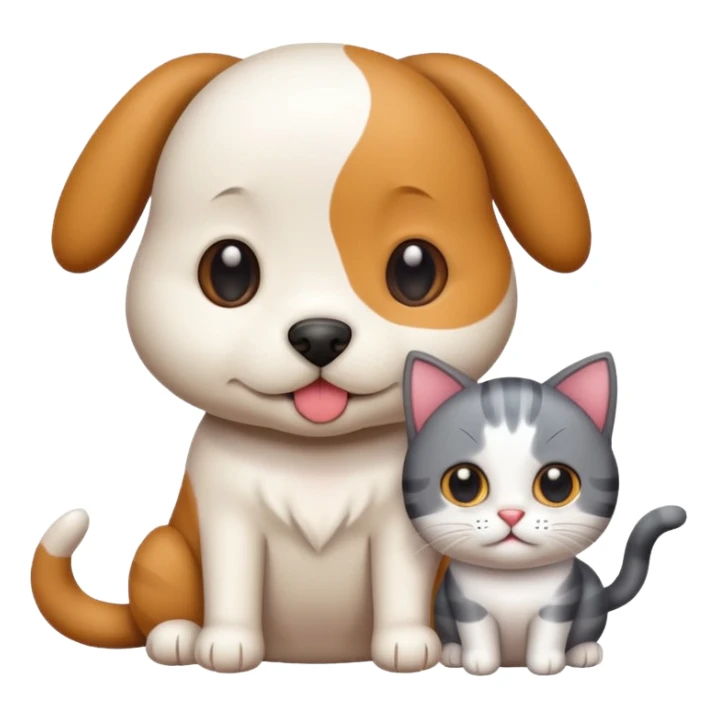 émote d'un chien et d'un chat avec un texte Ultra Premium DIrect sticker
