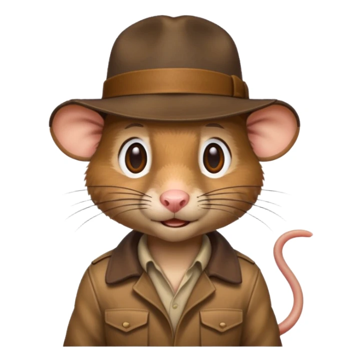 Rat wearing Indiana jones hat sticker