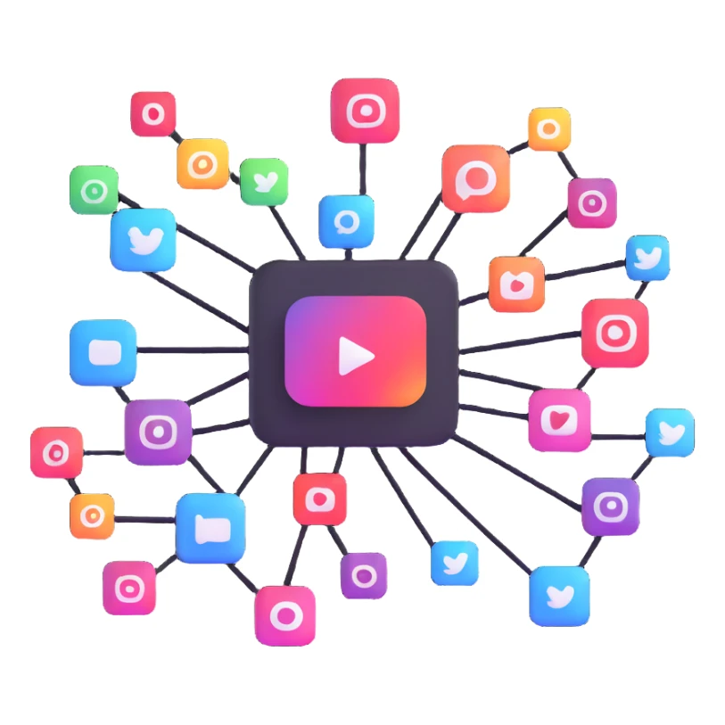 connecting Instagram and YouTube social media accounts, social platforms integration sticker