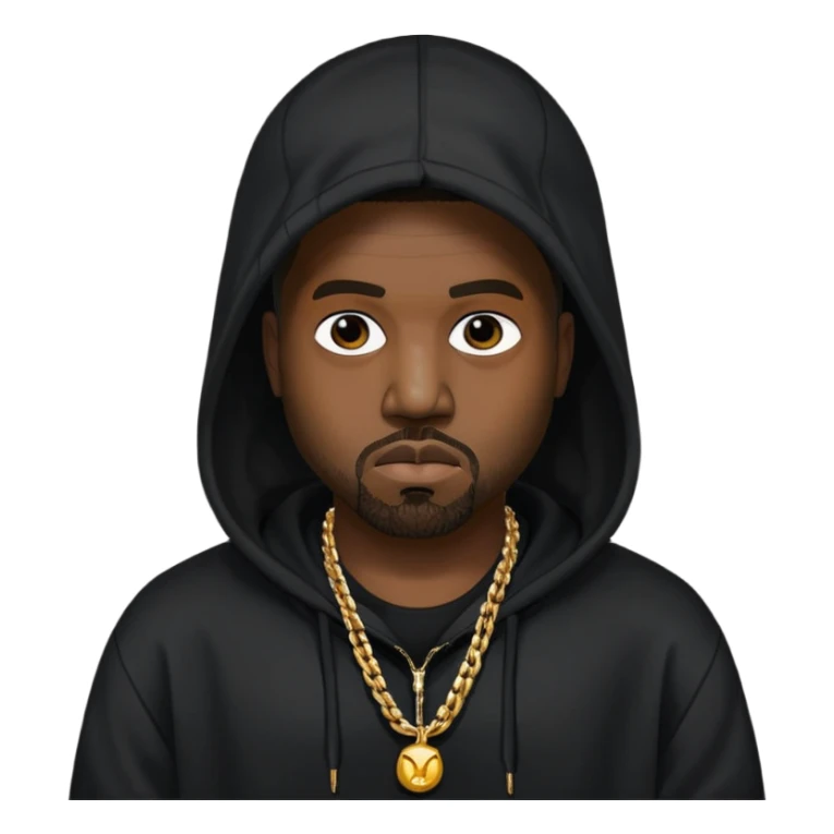 kanye west with black hoodie sticker