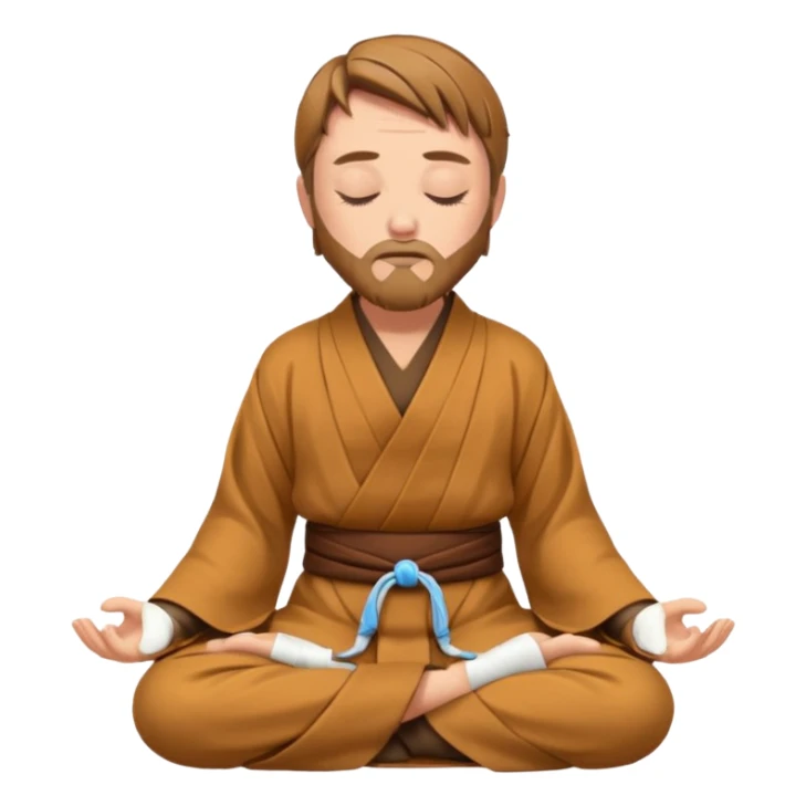 Make Obi-Wan meditating position with jedi robes nk cape closed eyes feet covered sticker