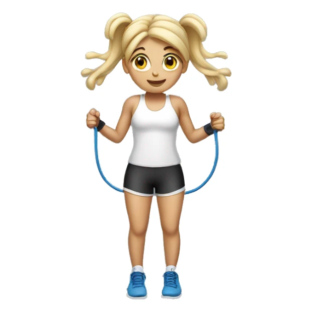 white gym girl with a skipping rope over her head sticker