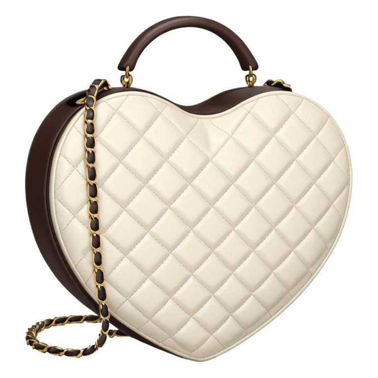 chanel heart shape bag white color bag sticker