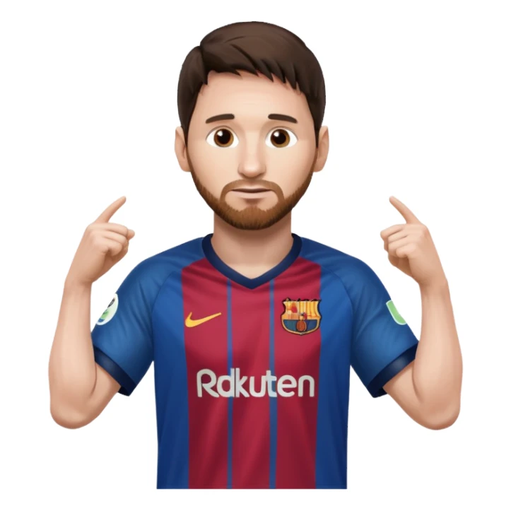 Lionel Messi holding up his shirt to the side sticker