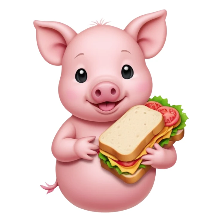 Maialino con il panino ￼ sticker