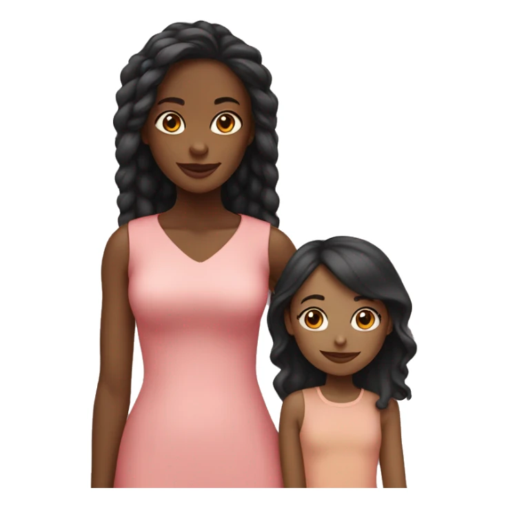 Black female with a small girl behind her  sticker