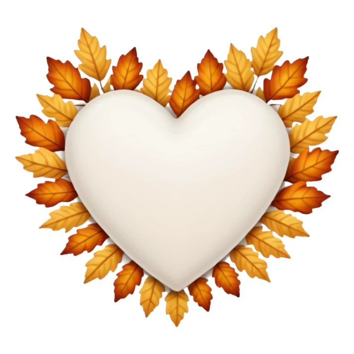 White autumn heart  sticker