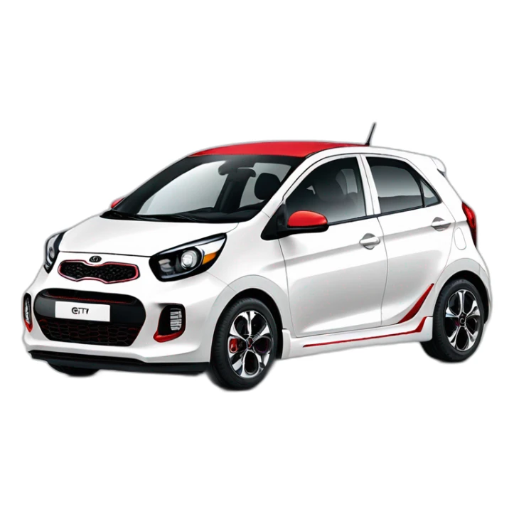 Kia Picanto GT line blanco con detalles rojo sticker