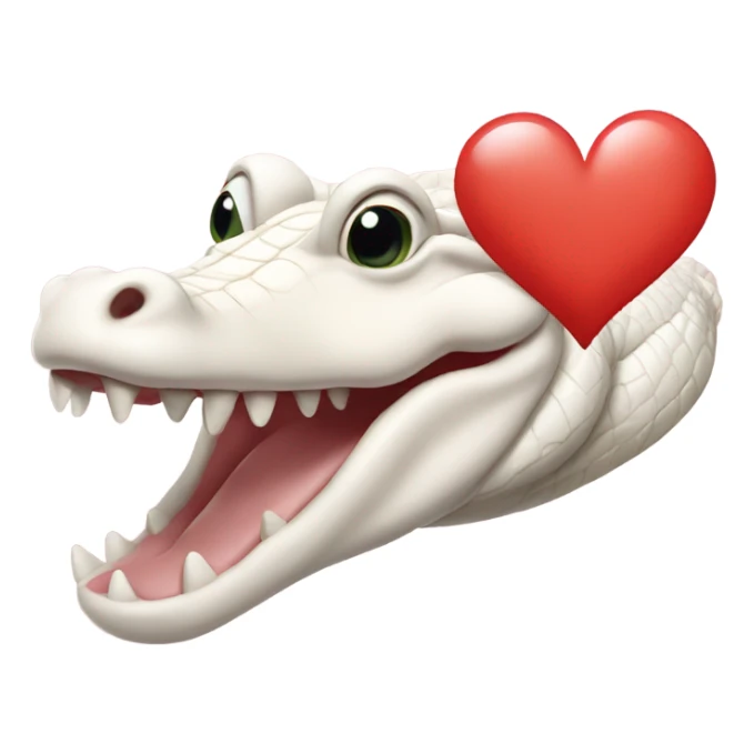 Albino alligator with heart above its head sticker