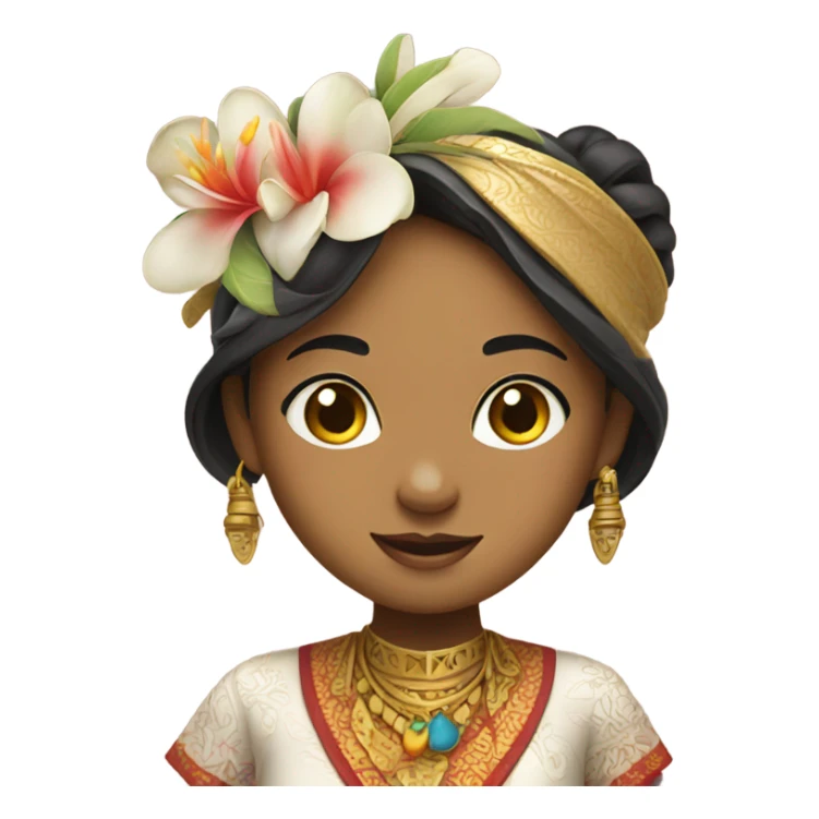 girl dressed in traditional Balinese clothing sticker