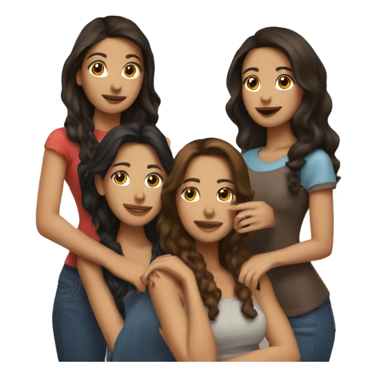 3 brunette latin female friends sticker
